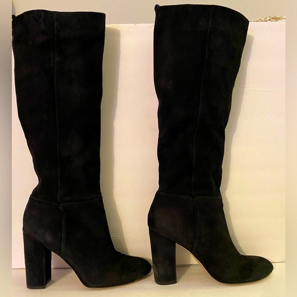 EUC Sam Edelman Caprice Knee High Black Suede Boot Size 10